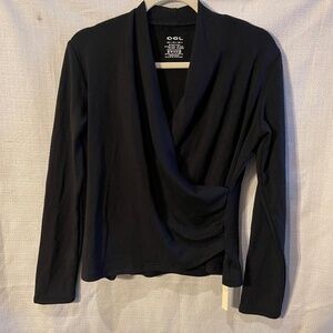 OGL Black long sleeve wrap top